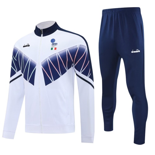 Italy 25/26 Retro Tracksuit - White/Navy Blue