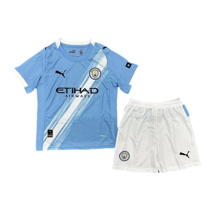 Kids-Manchester City 25/26 Home Soccer Jersey