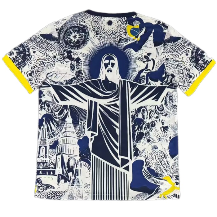 Brazil 25/26 Special White/Navy Jesus Soccer Jersey