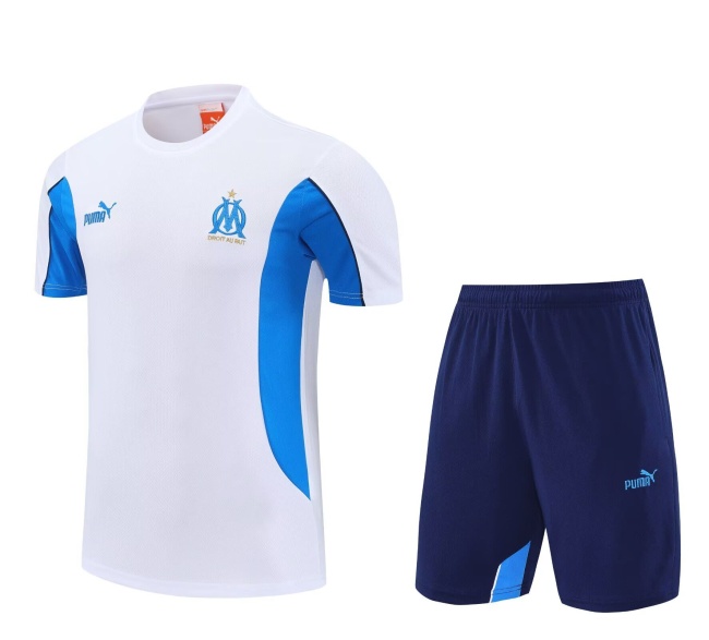 Marseilles 25/26 White/Blue Training Kit Jerseys