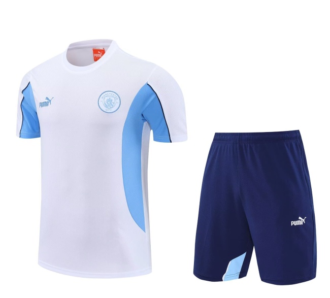 Man City 25/26 White/Blue Training Kit Jersey