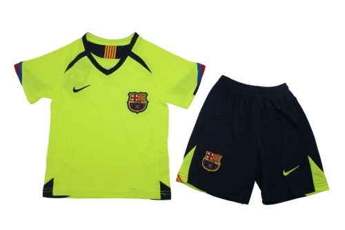Kids-Barcelona 05/06 Away Green Soccer Jersey