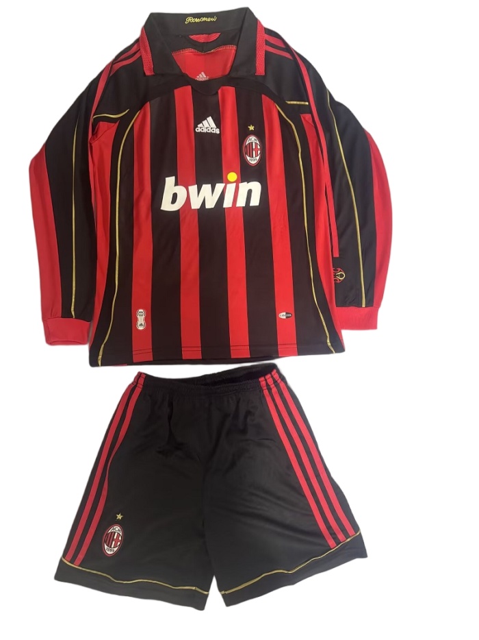 Kids-AC Milan 06/07 Home Long Soccer Jersey