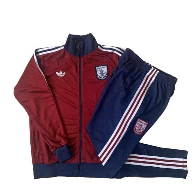 Kids Arsenal 25/26 Retro Model Long Tracksuit - Dark Red