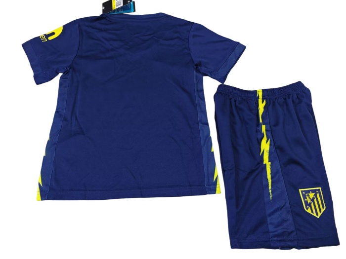 Kids-Atletico Madrid 24/25 Away Dark Blue Soccer Jersey