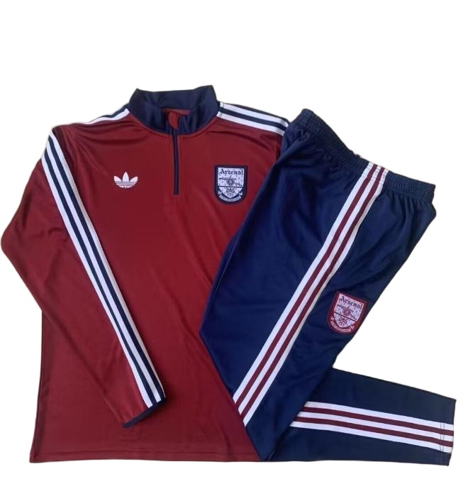 Kids Arsenal 25/26 Retro Model Tracksuit - Dark Red