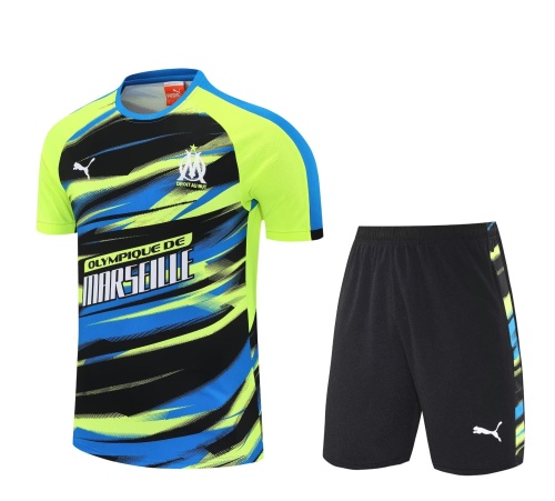 Marseilles 25/26 Blue/Green Training Kit Jerseys