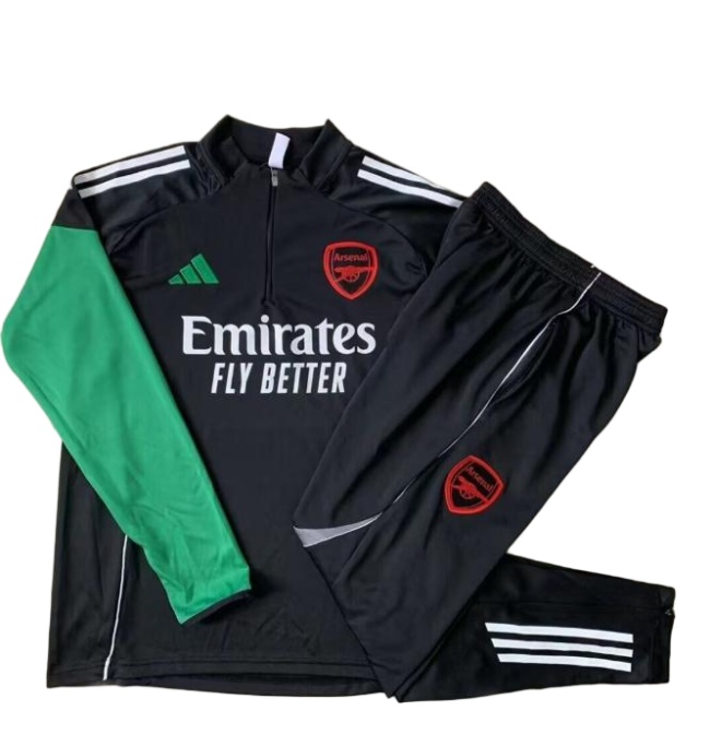 Kids Arsenal 25/26 Tracksuit - Black/Green