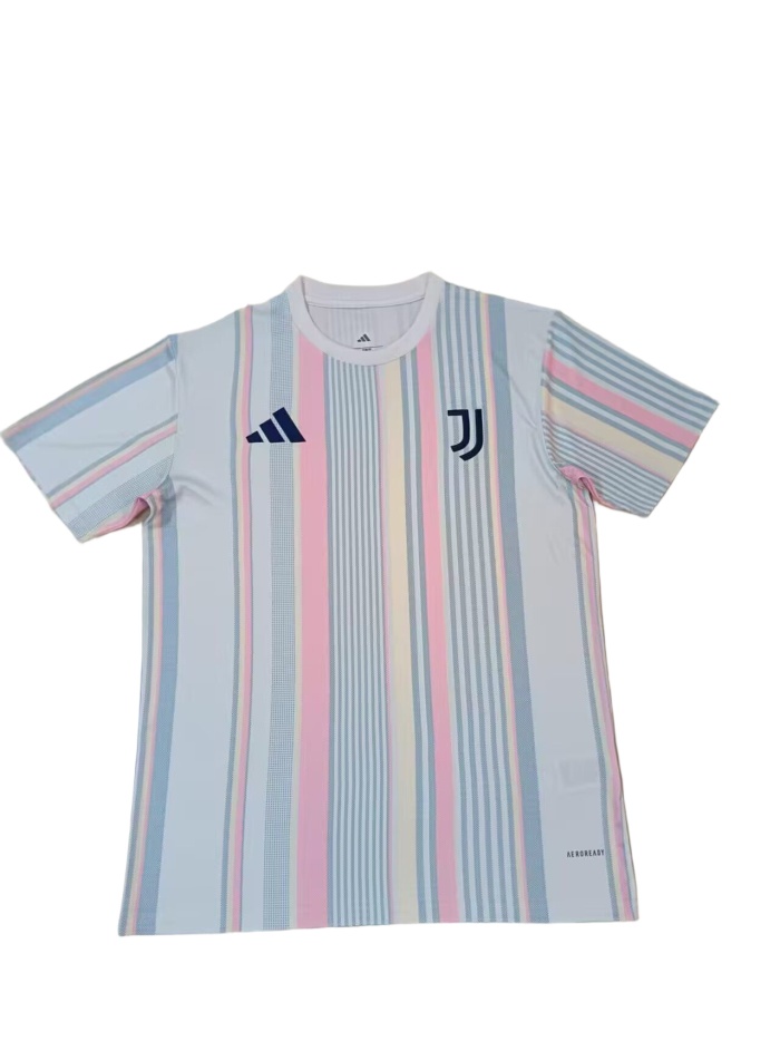 Juventus 25/26 Training Grey/Pink/Blue Soccer Jersey