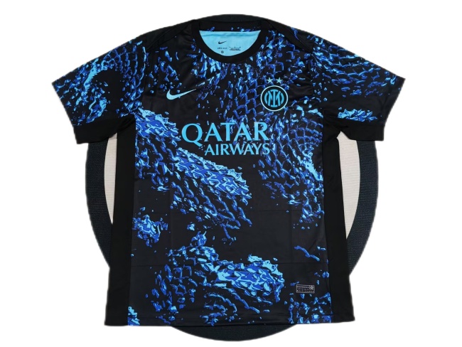 Inter Milan 25/26 Training Black/Blue Soccer Jersey