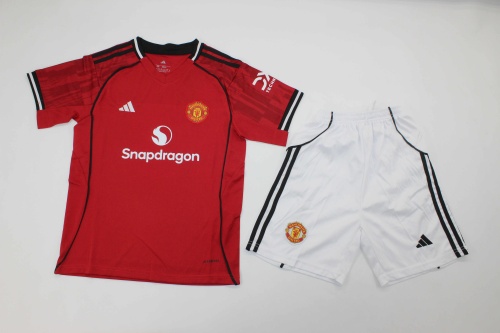 Kids-Manchester Utd 25/26 Home Soccer Jersey