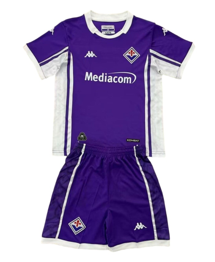 Kids-Fiorentina 25/26 Home Soccer Jersey