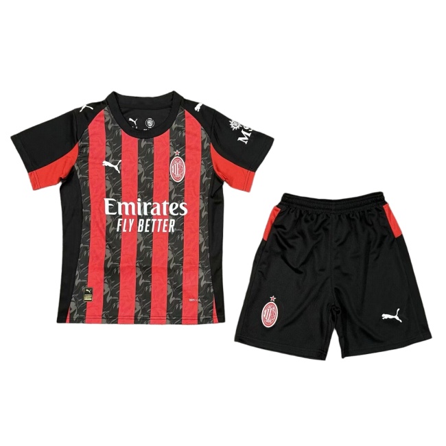Kids-AC Milan 25/26 Home Soccer Jersey