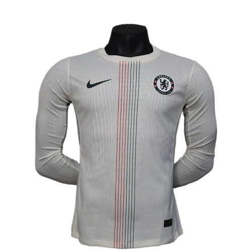 Chelsea 25/26 Away White Long Soccer Jersey(Player)