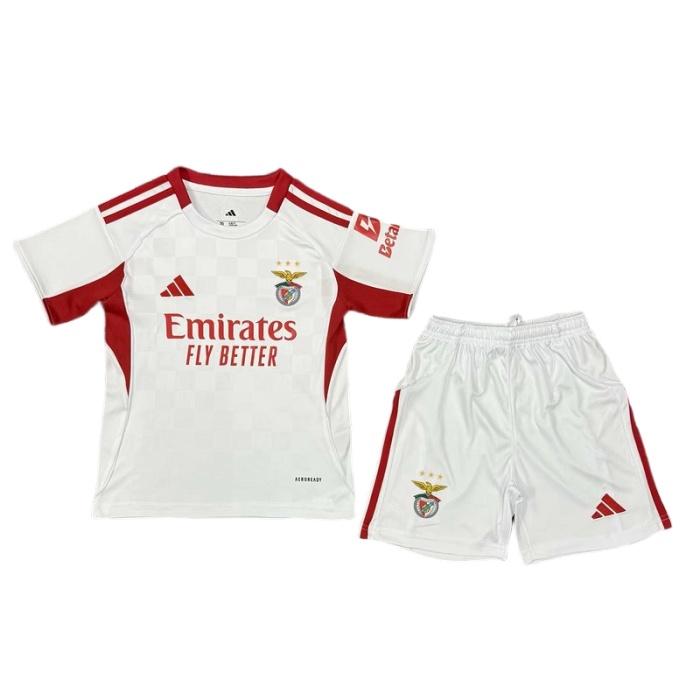 Kids-Benfica 25/26 Third White Soccer Jersey