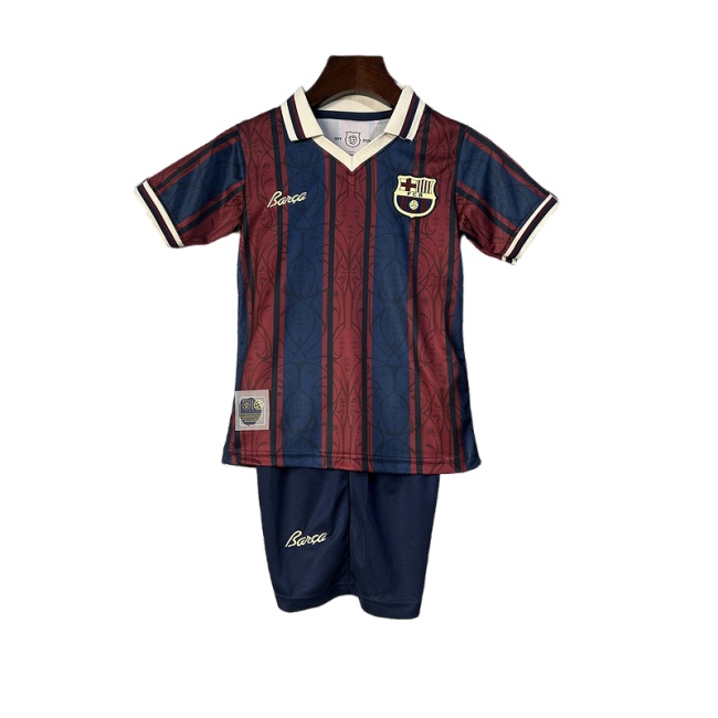 Kids-Barcelona 25/26 Red/Blue 125th Training Soccer Jersey