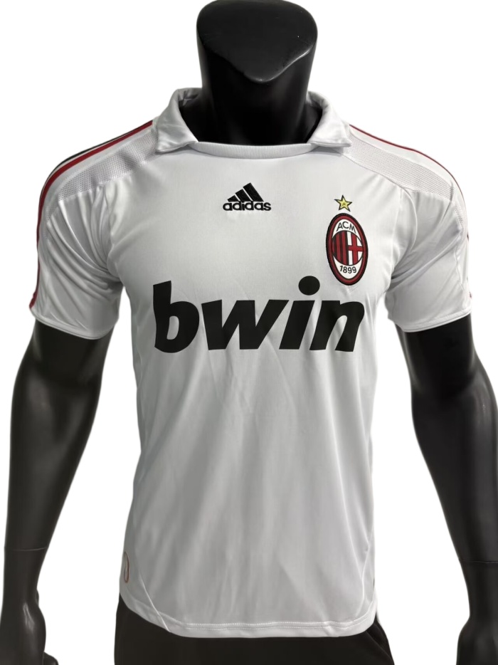 AC Milan 07/08 Away White/Black Soccer Jersey