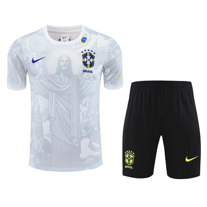 Brazil 2025 White/Black Training Kit Jerseys