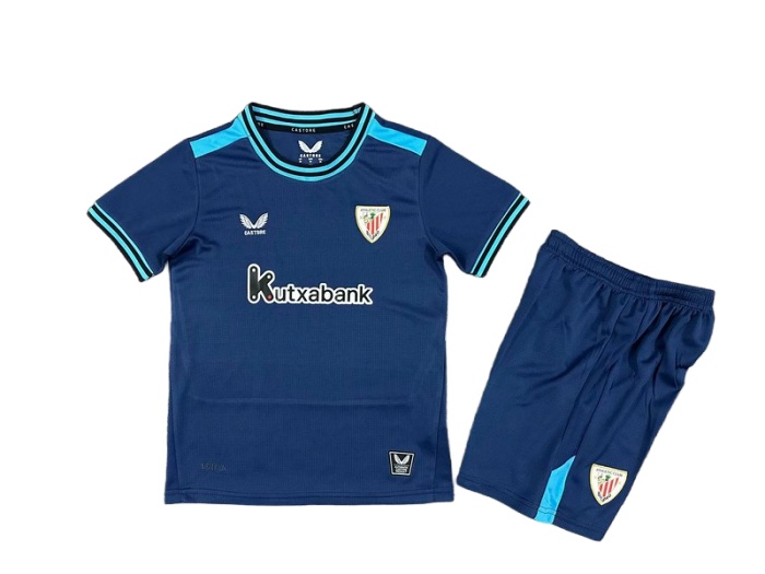 Kids-Athletic Bilbao 25/26 Away Blue Soccer Jersey