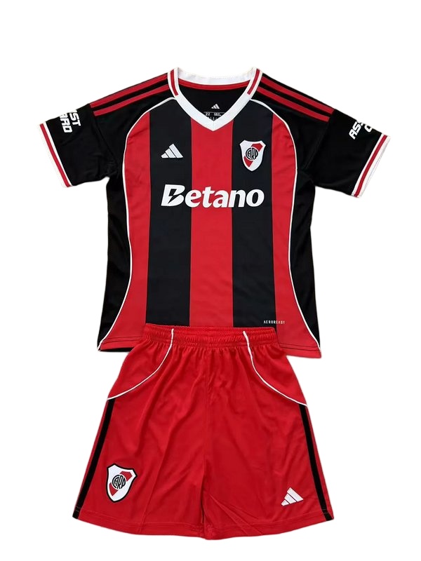 Kids-River Plate 25/26 Away Red/Black Soccer Jersey