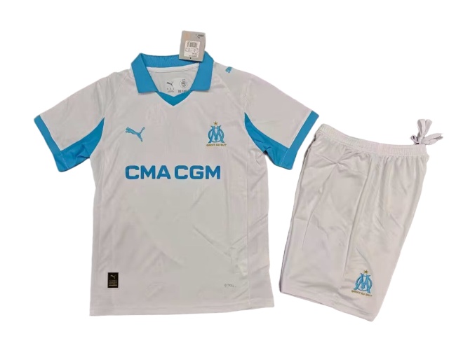 Kids-Marseilles 25/26 Home Soccer Jersey