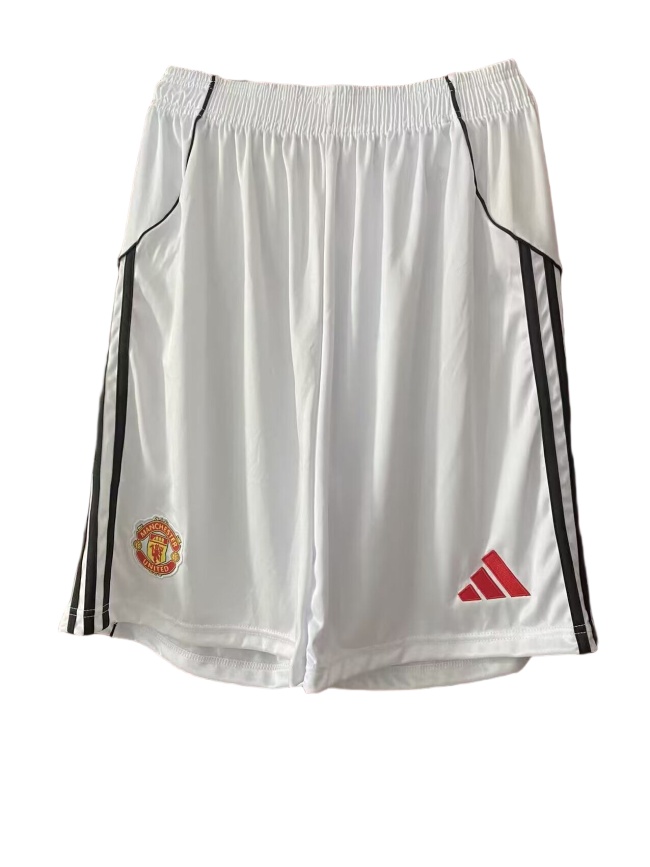 Manchester Utd 25/26 Home White Soccer Shorts