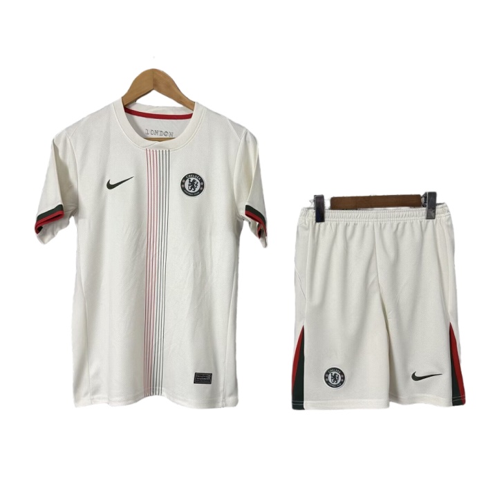 Kids-Chelsea 25/26 Away White Soccer Jersey