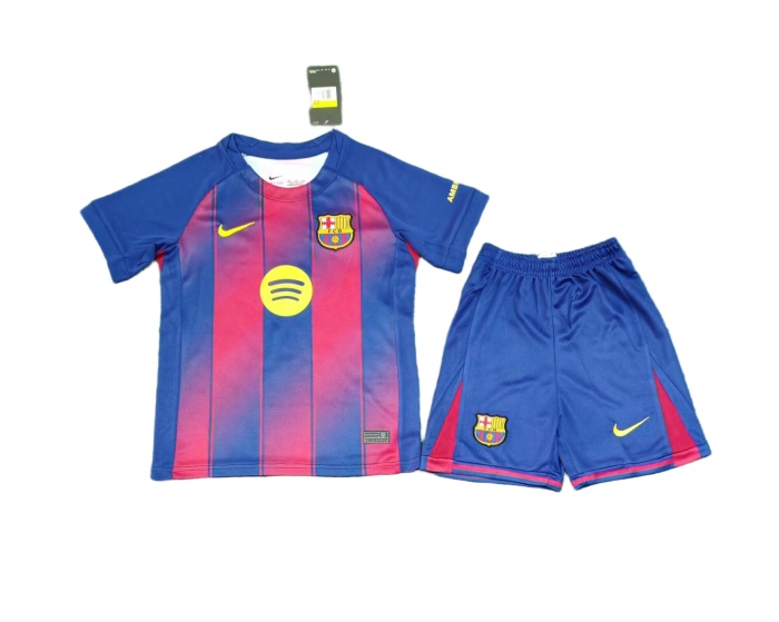 Kids-Barcelona 25/26 Home Soccer Jersey