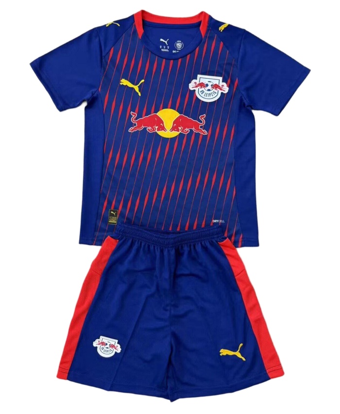 Kids-Leipzig RB 25/26 Away Navy Blue Soccer Jersey