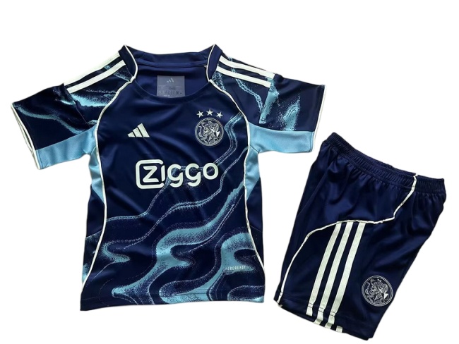 Kids-Ajax 25/26 Away Dark Blue Soccer Jersey