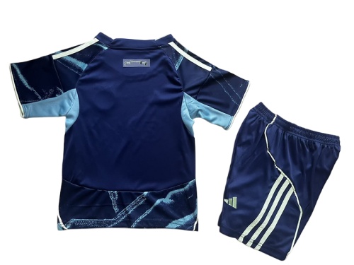 Kids-Ajax 25/26 Away Dark Blue Soccer Jersey