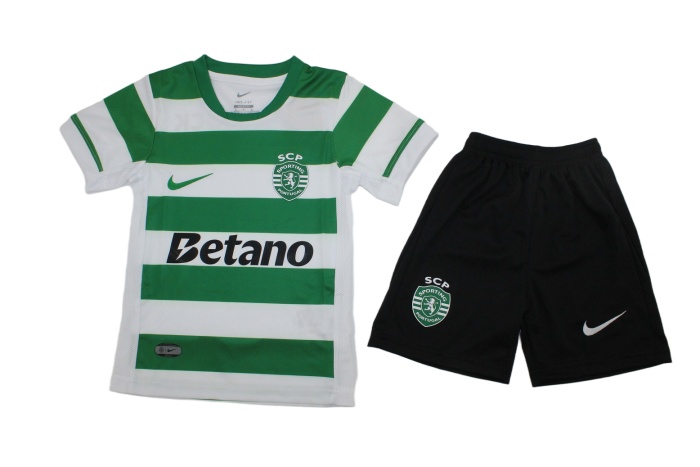 Kids-Sporting Lisbon 25/26 Home Soccer Jersey