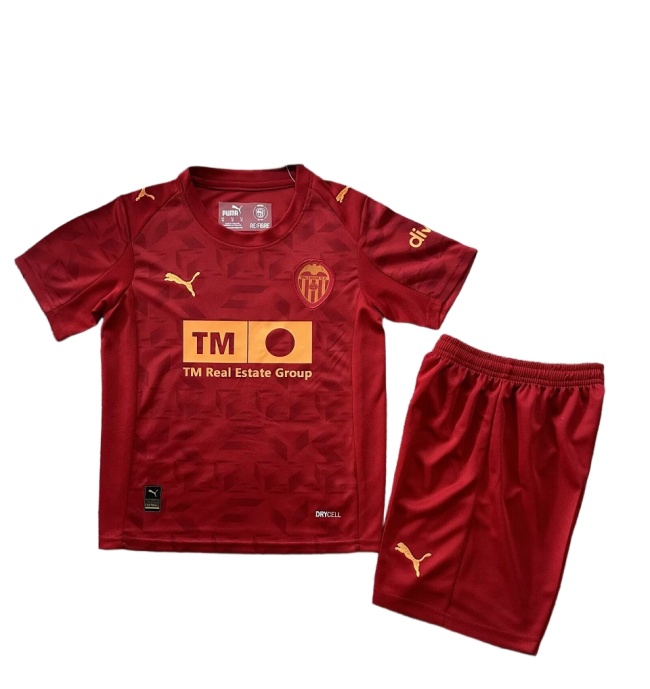 Kids-Valencia 25/26 Away Red Soccer Jersey