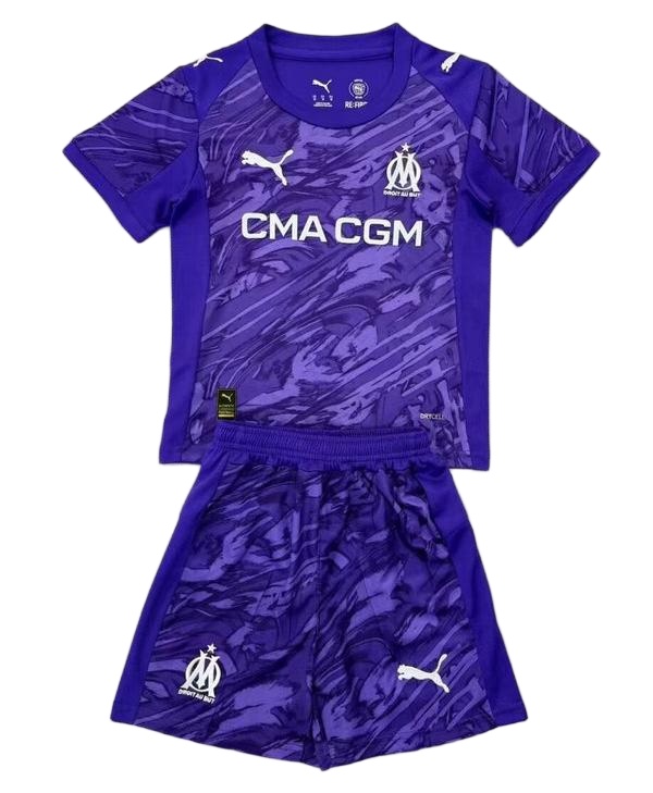 Kids-Marseilles 25/26 GK Purple Soccer Jersey