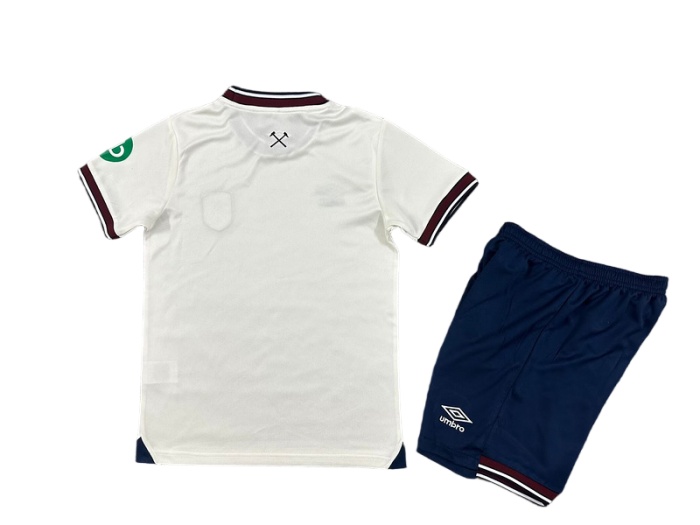 Kids-West Ham 25/26 Away Off-White Soccer Jersey