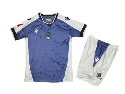 Kids-Real Sociedad 25/26 Away Navy Blue Soccer Jersey