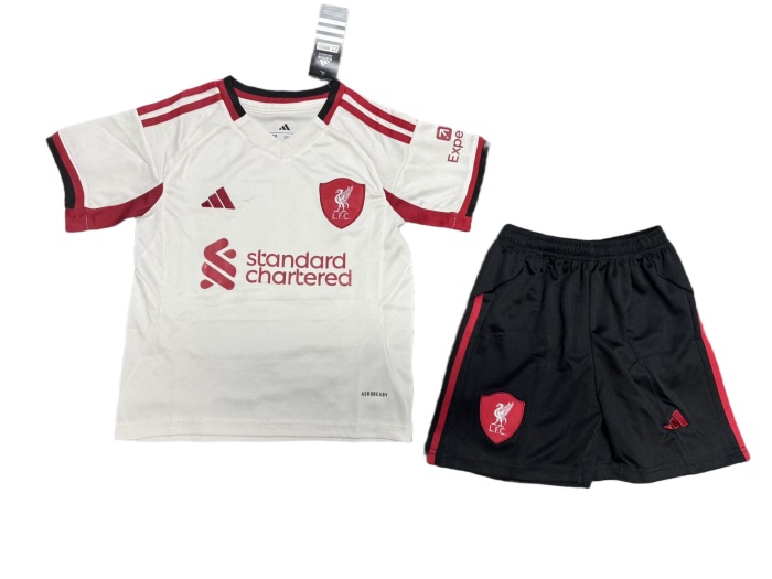 Kids-Liverpool 25/26 Away Light Beige Soccer Jersey