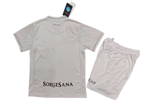 Kids-Napoli 25/26 Away Light Beige Soccer Jersey