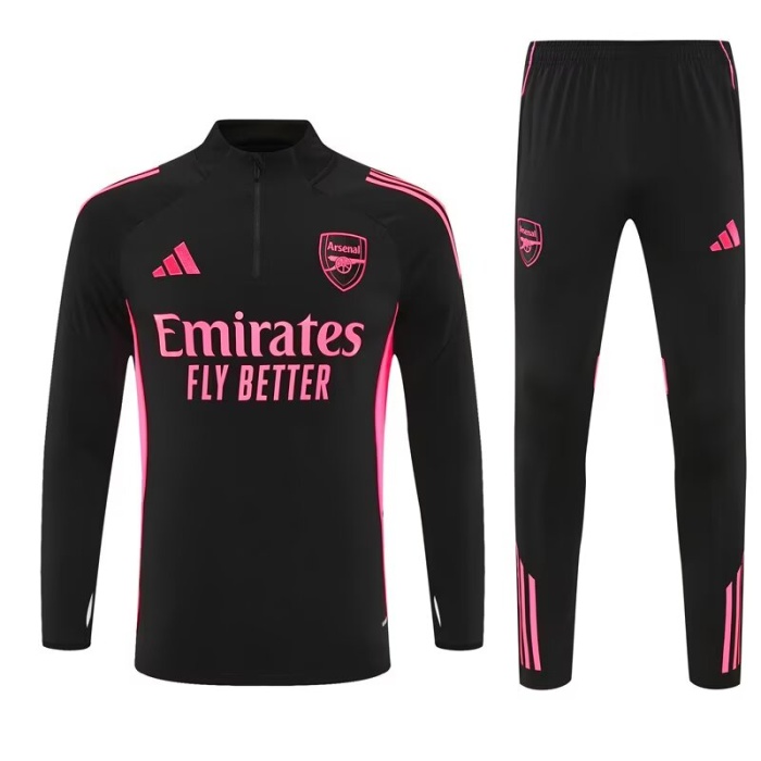 Arsenal 25/26 Tracksuit - Black/Pink
