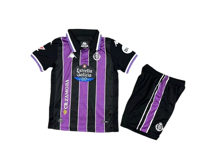 Kids-Valladolid 25/26 Away Black/Purple Soccer Jersey