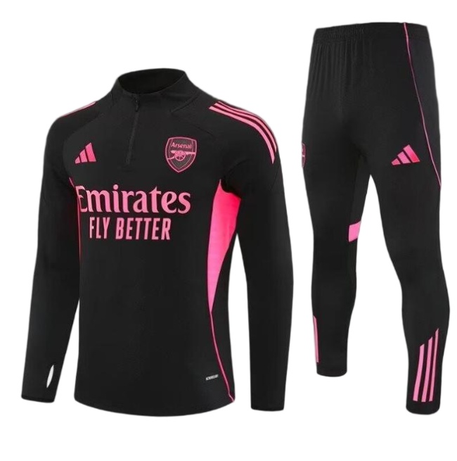 Kids Arsenal 25/26 Tracksuit - Black/Pink