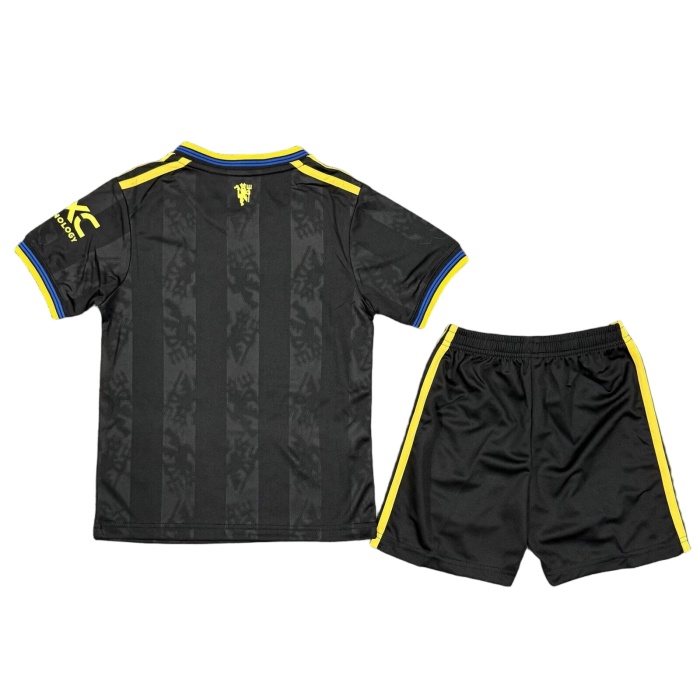 Kids-Manchester Utd 25/26 Third Black Soccer Jersey
