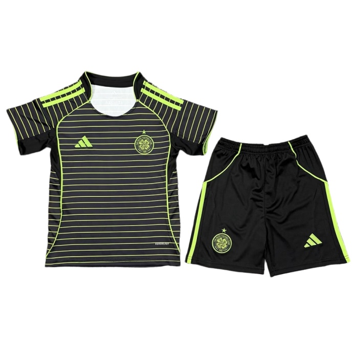 Kids-Celtic 25/26 Away Black/Green Soccer Jersey