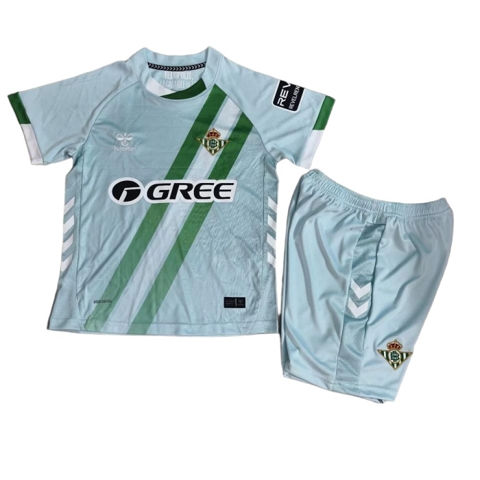 Kids-Real Betis 25/26 Away Blue Soccer Jersey