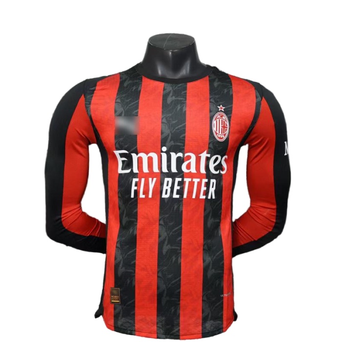AC Milan 25/26 Home Long Soccer Jersey(Player)