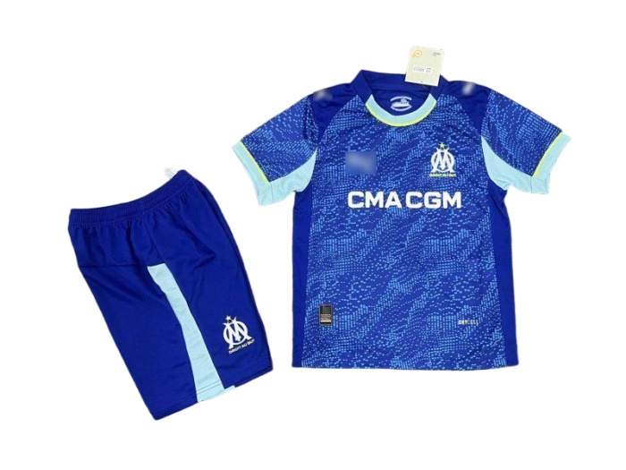 Kids-Marseilles 25/26 Third Blue Soccer Jersey