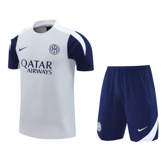 Inter Milan 25/26 Grey/Navy Blue Training Kit Jersey