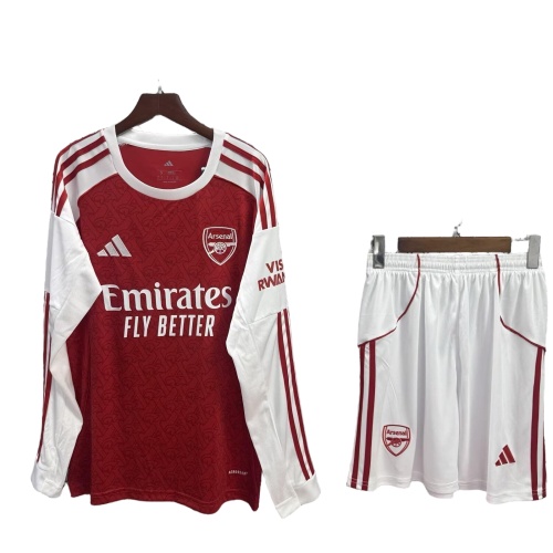 Kids-Arsenal 25/26 Home Long Soccer Jersey