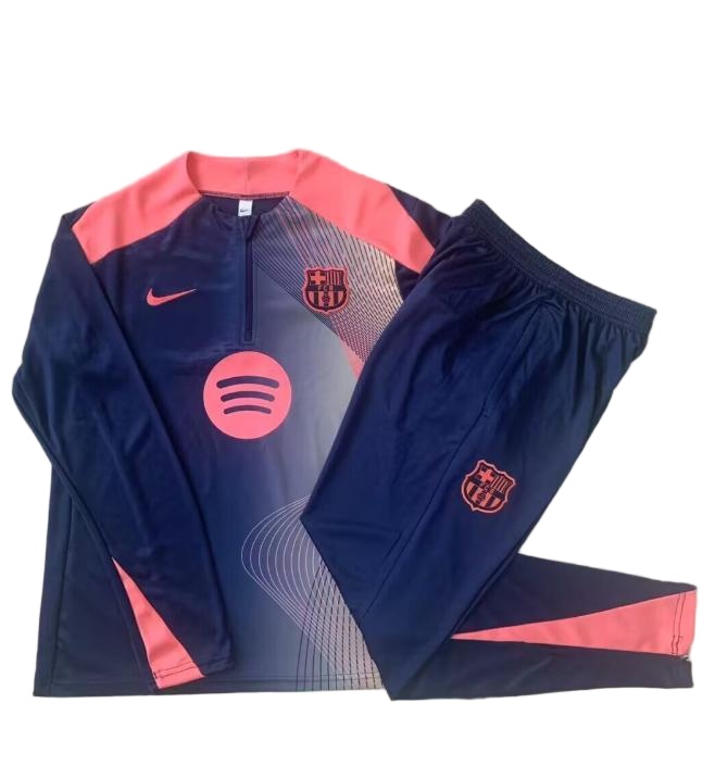 Kids Barcelona 25/26 Tracksuit - Dark Blue/Pink