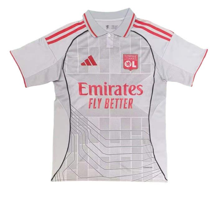 Lyon 25/26 Third Light Grey Soccer Jersey